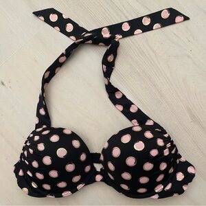 Victoria's Secret Bombshell Black and Pink Polka Dot Bikini Top